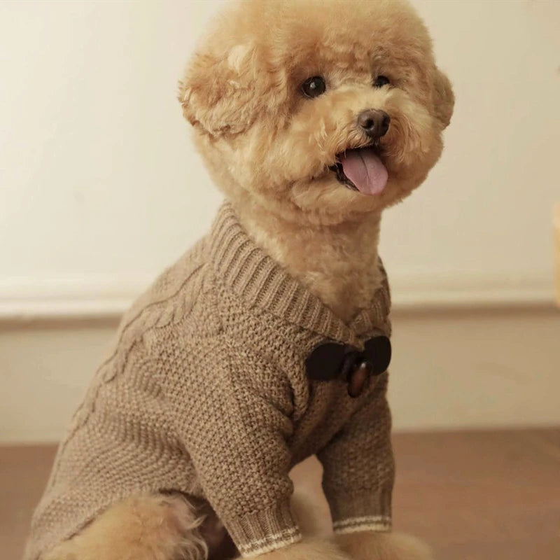 The Fireside Knit Pullover | Wool Dog Sweater for Winter