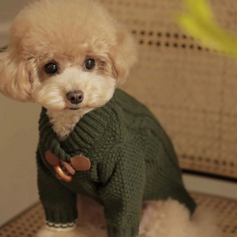 The Fireside Knit Pullover | Wool Dog Sweater for Winter