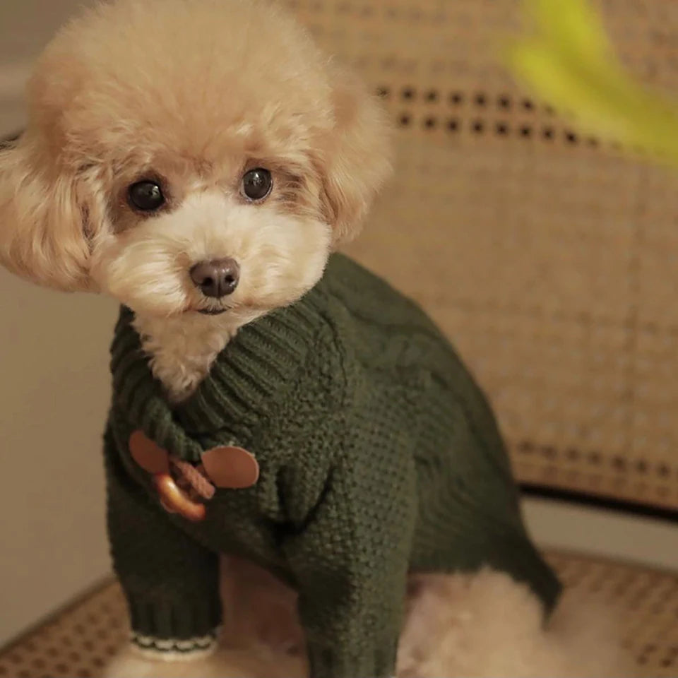 The Fireside Knit Pullover | Wool Dog Sweater for Winter